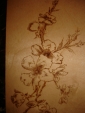 Старинная открытка МАКИ, дерево (шпон),выжигание - вид 1