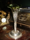 МОДЕРН:Старинная вазочка(цветное стекло,металл)