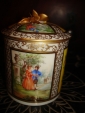 Старинная фарфоровая шкатулка(стаканчик)с крышкой,живопись(цветы Гоцовски,Ватто),лепка,Дрезден,19век - вид 3