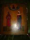 Старинная икона Св.АЛЕКСЕЙ и Св.ФЕКЛА,Мстера,26.5на31см