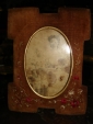старинная рамка со стеклом(бархат,вышивка),Россия - вид 1