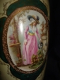 старинная ваза с медальоном ПРЕКРАСНАЯ САДОВНИЦА,фарфор, Франкенталь Пфальц, Германия - вид 1