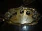 МОДЕРН:старинный набор-5 комбинированных рюмок(стекло,латунь) и поднос-фраже, 1880-е, МАЛЬЦОВ? - вид 1