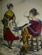Старин.декоратив.тарелка(гризайль),Франция,19век - вид 1