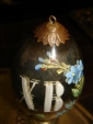Старинное большое пасх.яйцо-стекло,роспись,Россия - вид 4