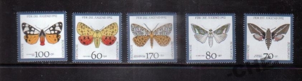 Германия 1992 Бабочки