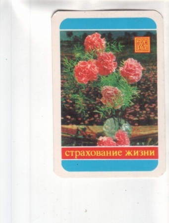 Календарик 1981 Страхование Госстрах цветы
