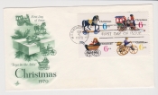 США 1970 Рождество, игрушки, паровоз, лошадь, велосипед