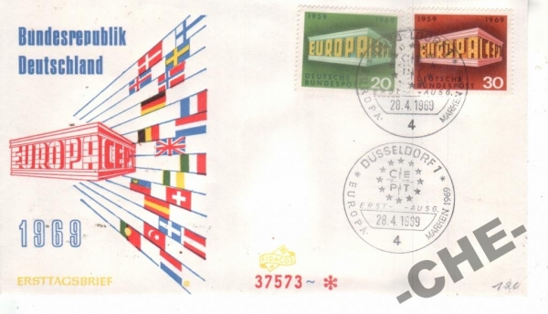 КПД Германия 1969 Европа флаги
