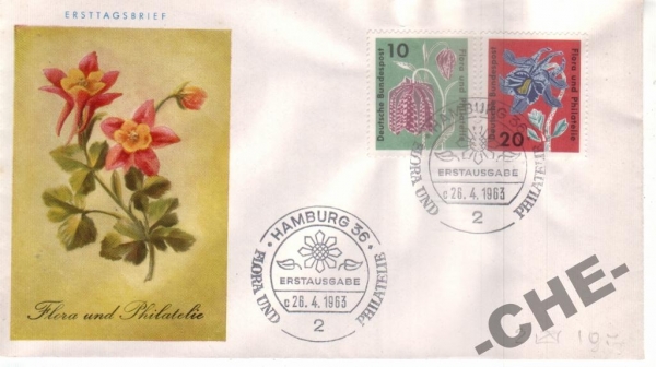 КПД Германия 1963 флора, цветы, филателия
