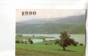 Календарик 1990 Ландшафты горы