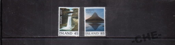 Исландия 1977 ЕВРОПА ландшафты горы водопад