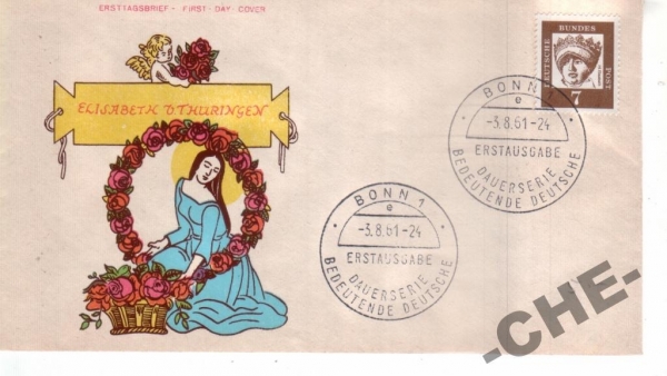 КПД Германия 1961 религия, ангел, цветы