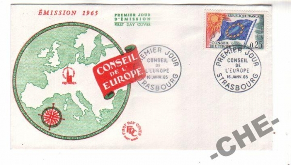 КПД Франция 1965 Совет Европы флаг карта