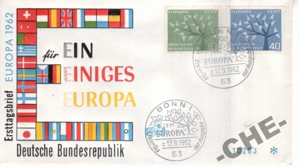 КПД Германия 1962 Европа, флаги