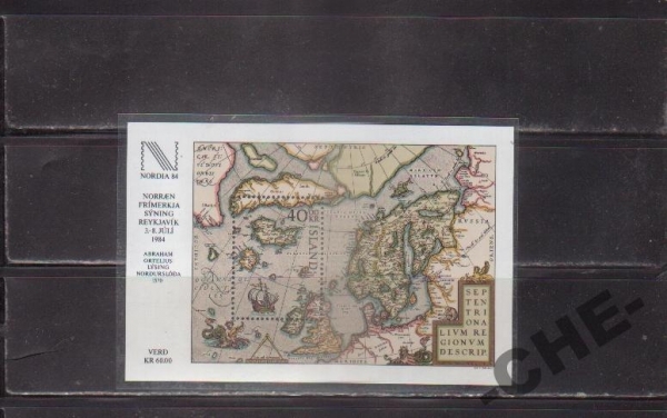 Исландия 1984 Парусники карта