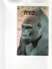 Календарик 1992 Фауна обезьяна