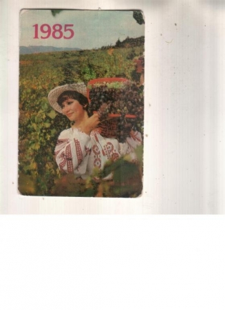 Календарик 1985 Девушка виноград