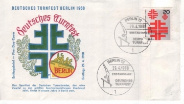 КПД Германия 1968 Спорт крест гимнастика лошади