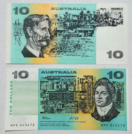 Австралия 10 долларов 1985 UNC P.45g Фрейзер-Коул
