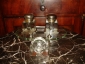 Старинный чернильный прибор, граненое стекло,латунь в серебрении, Россия,к.19в. Мальцов  - вид 8
