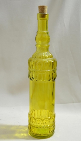 Бутылка цветное стекло желтая Испания 33см