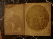 Два фото из семейного альбома.ВОЕННЫЙ(чиновник) и его семья с детьми,Россия,1874г. 24февраля
