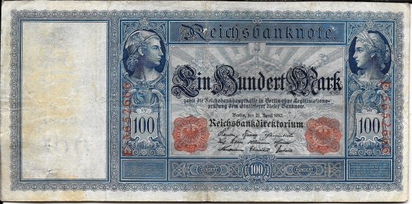 Германия  100 марок 1910 года E*5652666