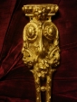 Старинная мебельная накладка ГИРЛЯНДА, ЛАПЫ, золоченая бронза, Ампир, н.19в. h-21.5см - вид 2
