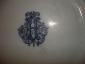 Старинная ТАРЕЛКА с МОНОГРАММОЙ, фарфор париан,клеймо 1875г. PATENT Samuel Alcock&Co,Англия  - вид 1