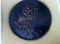 Настольная медаль А. Сахаров ВНИИ ЭФ 1921-1989   Круг Ø50 мм. Металл тяжелый . Медный сплав (чернёный ) .  - вид 3