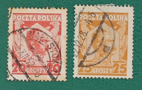 Польша 1927-28 Маршал Юзеф Пилсудский Sc#242,250 Used