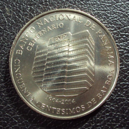 Панама 50 сентесимо 2009 год 100 лет банку.