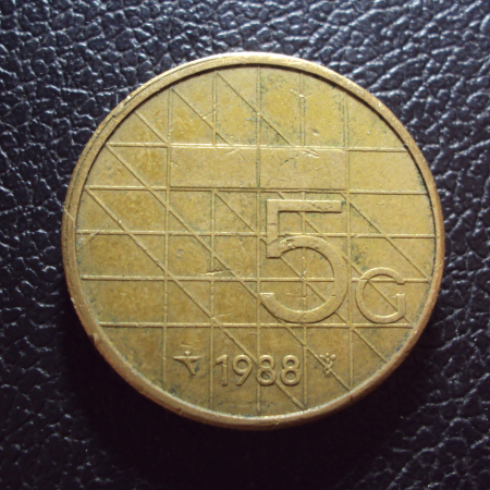 Нидерланды 5 гульденов 1988 год.