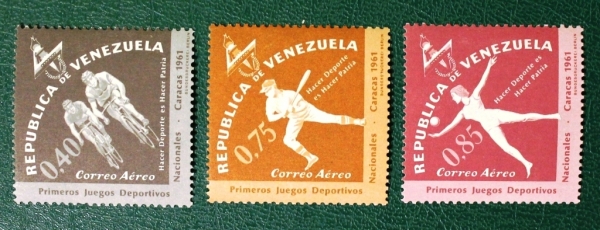 Венесуэла 1962 Национальная олимпиада Sc#С808-С810 MLH