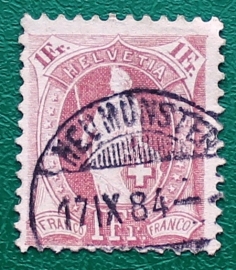  Швейцария 1882 Гельвеция Sc#87 Used