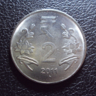 Индия 2 рупии 2011 год.