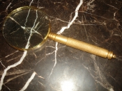 Старинная лупа с секретом (3 часовые отвертки в ручке), стекло,латунь,бронза Россия, 19в. 