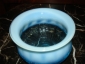 Старинная ваза-конфетница ГОРШОЧЕК ,цветное купоросно-молочное стекло, линза,МОДЕРН, Россия, н20в - вид 2