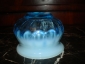 Старинная ваза-конфетница ГОРШОЧЕК ,цветное купоросно-молочное стекло, линза,МОДЕРН, Россия, н20в - вид 3