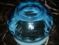 Старинная ваза-конфетница ГОРШОЧЕК ,цветное купоросно-молочное стекло, линза,МОДЕРН, Россия, н20в - вид 8