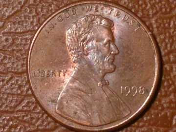 1 цент 1998 год, без обозначения монетного двора, США _214_