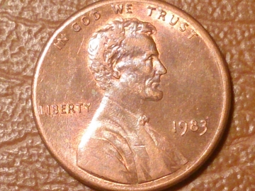 1 цент 1983 год, без обозначения монетного двора, США _214_