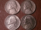 Набор 5 центов 1962,1962D,1990P,1995P США _216_