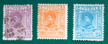 Сербия 1890 король Александр I Обренович Sc#35-37