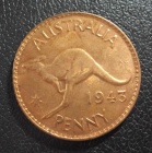 Австралия 1 пенни 1943 год точка.