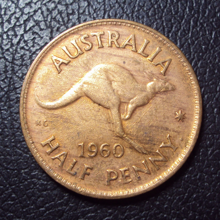 Австралия 1/2 пенни 1960 год точка.