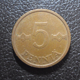 Финляндия 5 пенни 1976 год.