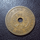 Родезия и Ньясаленд 1 пенни 1956 год.