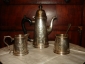 Старинный кофейный набор ДЛЯ ЗАВТРАКА: КОФЕЙНИК,СЛИВОЧНИК,САХАРНИЦА, серебрение, штихель, без клейма  - вид 2